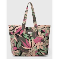 τσάντα παραλίας roxy 0 χρώμα: μοβ erjbt03370 100% βαμβάκι