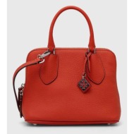 δερμάτινη τσάντα tory burchmini pebbled swing χρώμα: πορτοκαλί 155619.601 100% δέρμα μοσχάρι