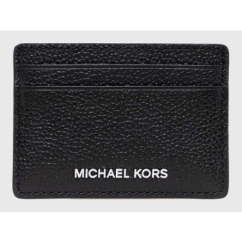 δερμάτινη θήκη για κάρτες michael michael kors χρώμα μαύρο