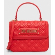τσάντα love moschino χρώμα: κόκκινο συνθετικό ύφασμα