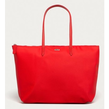 τσάντα lacoste χρώμα κόκκινο κύριο υλικό 100% χλωριούχο
