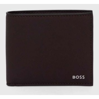 δερμάτινο πορτοφόλι boss ανδρικό, χρώμα μαύρο, 50485599