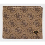 δερμάτινο πορτοφόλι guess ανδρικά, χρώμα: μπεζ