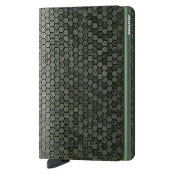 δερμάτινο πορτοφόλι secrid slimwallet hexagon green χρώμα