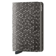 δερμάτινο πορτοφόλι secrid slimwallet hexagon grey χρώμα: γκρι αλουμίνιο, φυσικό δέρμα