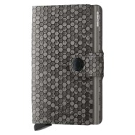 δερμάτινο πορτοφόλι secrid miniwallet hexagon grey χρώμα: γκρι αλουμίνιο, φυσικό δέρμα