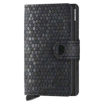 δερμάτινο πορτοφόλι secrid miniwallet hexagon black χρώμα