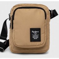 σακκίδιο pepe jeans kyle core χρώμα: μπεζ pm030823 100% πολυεστέρας