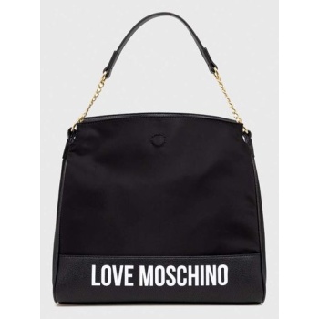 τσάντα love moschino χρώμα μαύρο 70% νάιλον, 30% poliuretan