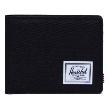 πορτοφόλι herschel roy wallet χρώμα μαύρο 100% πολυεστέρας