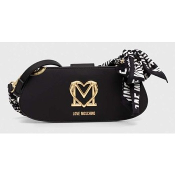 τσάντα love moschino χρώμα μαύρο 100% pu - πολυουρεθάνη