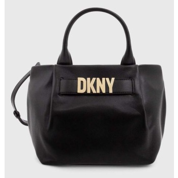 δερμάτινη τσάντα dkny χρώμα μαύρο κύριο υλικό 100% φυσικό