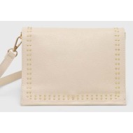 δερμάτινη τσάντα answear lab χρώμα: μπεζ 100% φυσικό δέρμα