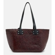 τσάντα allsaints mosley straw tote χρώμα: κίτρινο, wb725z υλικό 1: θαλασσινό γρασίδι
υλικό 2: δέρμα 