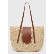 τσάντα answear lab χρώμα: μπεζ 80% άχυρο, 20% pu - πολυουρεθάνη