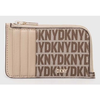 πορτοφόλι dkny χρώμα μπεζ, r4112c94 100% pvc