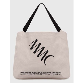 βαμβακερή τσάντα mmc studio χρώμα μπεζ, logo.bag 100%