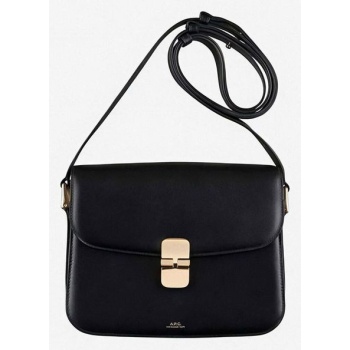 δερμάτινη τσάντα a.p.c. sac grace small χρώμα μαύρο f30