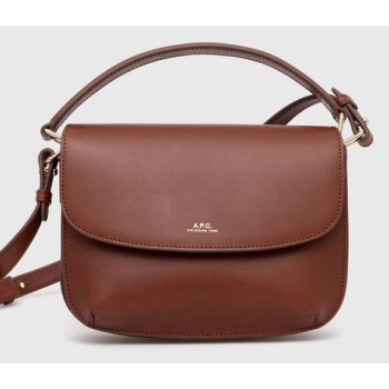 δερμάτινη τσάντα a.p.c. sac sarah shoulder mini χρώμα