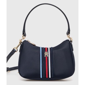 τσάντα tommy hilfiger χρώμα ναυτικό μπλε, aw0aw16780 90%