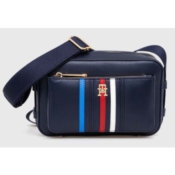 τσάντα tommy hilfiger χρώμα ναυτικό μπλε, aw0aw16106 κύριο