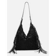 τσάντα allsaints sabine shoulder bag χρώμα: μαύρο, w080xa κύριο υλικό: 60% πολυεστέρας, 40% βαμβάκι
