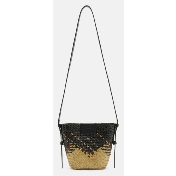 τσάντα allsaints ebro straw crossbody χρώμα μαύρο, w075xa