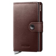 δερμάτινο πορτοφόλι secrid χρώμα: καφέ, mdu-dark brown αλουμίνιο, φυσικό δέρμα
