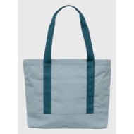 τσάντα lefrik strata tote bag χρώμα: τιρκουάζ 100% ανακυκλωμένος πολυεστέρας