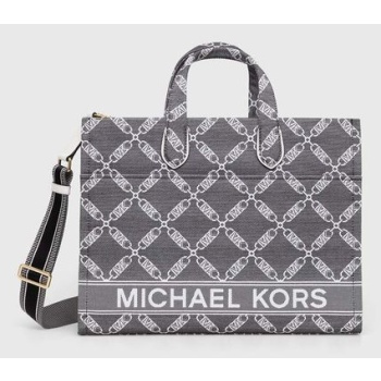 τσάντα michael michael kors χρώμα μαύρο 53% βαμβάκι, 47%