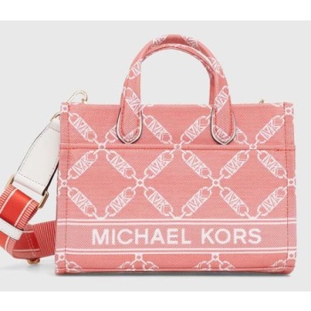 τσάντα michael michael kors χρώμα ροζ 53% βαμβάκι, 47%