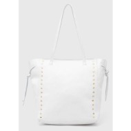 δερμάτινη τσάντα answear lab χρώμα: άσπρο 100% φυσικό δέρμα