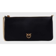 δερμάτινη τσάντα pinko χρώμα: μαύρο, 102747 a0f1 φυσικό δέρμα