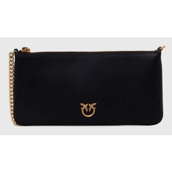 δερμάτινη τσάντα pinko χρώμα μαύρο, 102747 a0f1 φυσικό