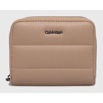 πορτοφόλι calvin klein χρώμα μπεζ, k60k612201 51%