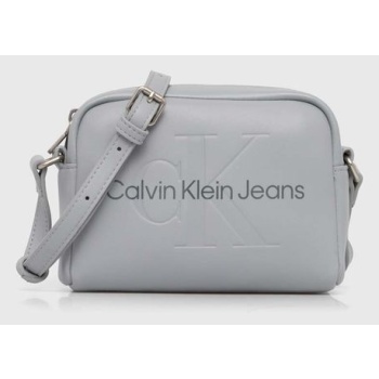 τσάντα calvin klein jeans χρώμα γκρι, k60k612220 100%