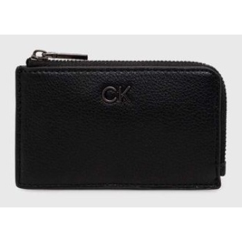 θήκη για κάρτες calvin klein χρώμα μαύρο, k60k612281 100%