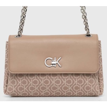 τσάντα calvin klein χρώμα μπεζ, k60k612641 80%