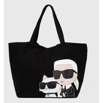 τσάντα karl lagerfeld χρώμα μαύρο, 245w3850 60%