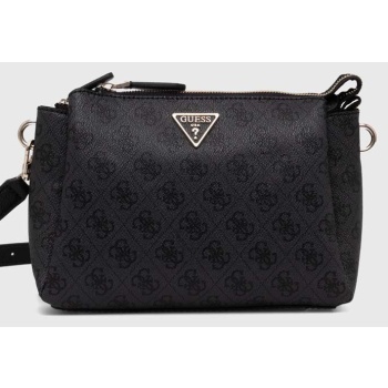 τσάντα guess noelle χρώμα μαύρο, hwbg78 79120 κύριο υλικό