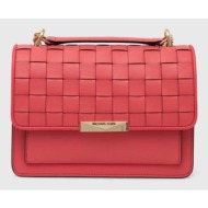 τσάντα michael michael kors χρώμα: ροζ, 38s3gj4l9u 52% poliuretan, 48% πολυεστέρας