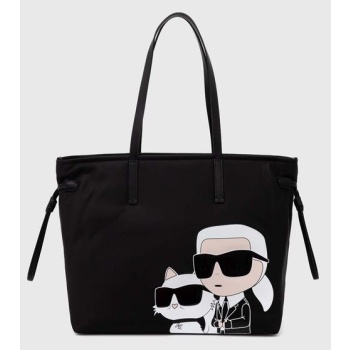 τσάντα karl lagerfeld χρώμα μαύρο, 245w3059 κύριο υλικό