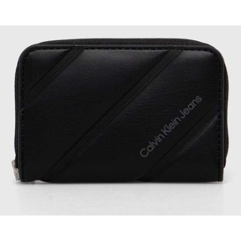 πορτοφόλι calvin klein jeans χρώμα μαύρο, k60k612256 100%