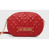 τσάντα love moschino χρώμα: κόκκινο, jc4207pp0cka0 100% pu - πολυουρεθάνη