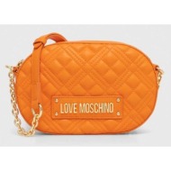 τσάντα love moschino χρώμα: πορτοκαλί, jc4207pp0cka0 100% pu - πολυουρεθάνη