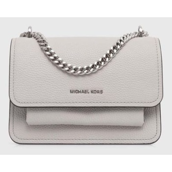 δερμάτινη τσάντα michael michael kors χρώμα γκρι