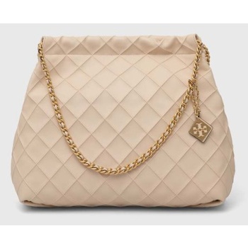 δερμάτινη τσάντα tory burch fleming soft drawstring χρώμα