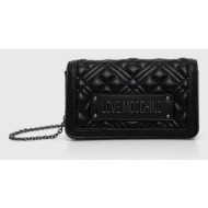 τσάντα love moschino χρώμα: μαύρο, jc5681pp1lla0000 συνθετικό ύφασμα