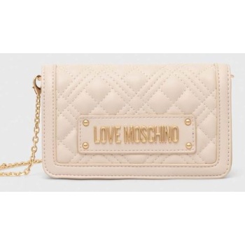 τσάντα love moschino χρώμα μπεζ, jc5681pp1lla0000