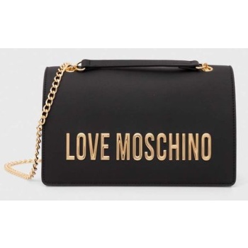 τσάντα love moschino χρώμα μαύρο, jc4192pp1lkd0000 100% pu